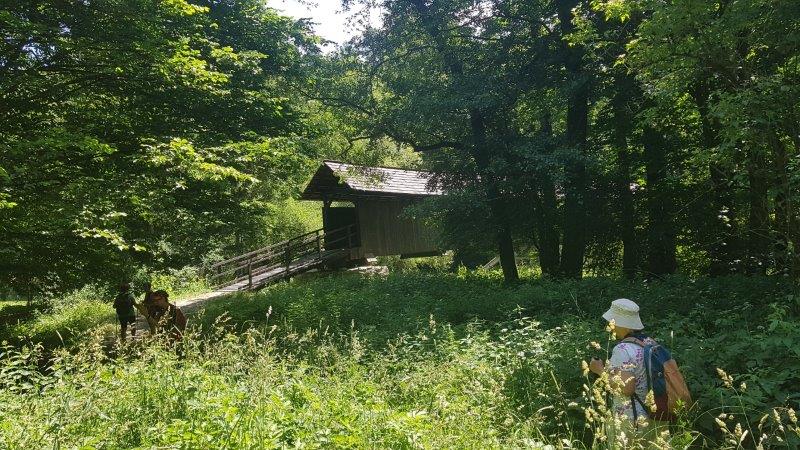 přes dřevěný most v Prudké